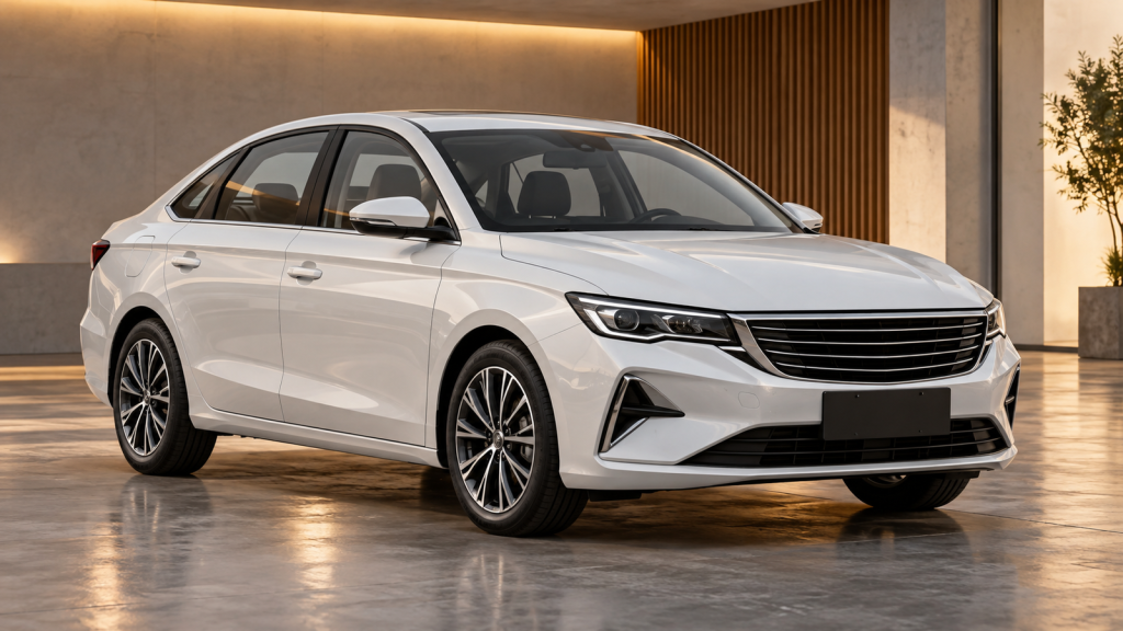 Нейтральный седан без логотипов для страницы выкупа Geely Emgrand