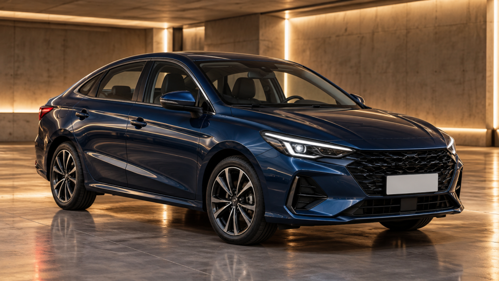 Нейтральное изображение автомобиля без логотипов для страницы выкупа Omoda S5